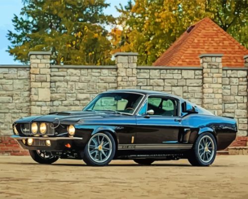 Black Fastback Mustang Paint By Numbers