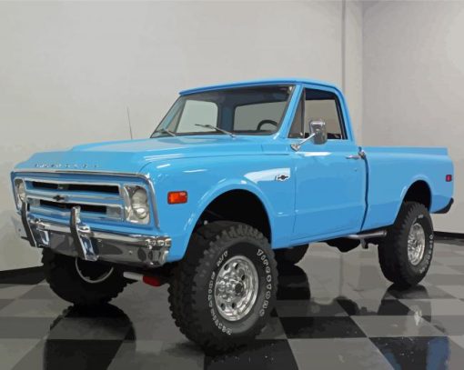 Blue 1968 Chevrolet Truck Paint By Numbers