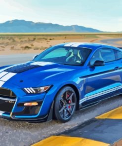 Blue Mustang Shelby Gt 500 Paint By Numbers