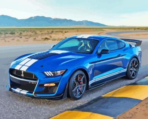 Blue Mustang Shelby Gt 500 Paint By Numbers