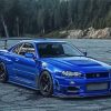 Blue Nissan Gtr R34 Paint By Numbers