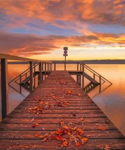 Bridge Sunset Lake Paint By Numbers