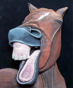 Brown Laughing Horse Paint By Numbers