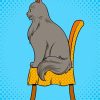 Cat On Chair Pop Art Paint By Numbers