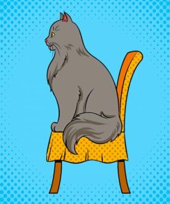 Cat On Chair Pop Art Paint By Numbers