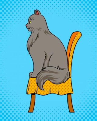 Cat On Chair Pop Art Paint By Numbers