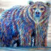 Colorful Bear In Water Art Paint By Numbers