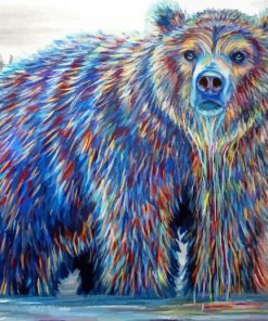 Colorful Bear In Water Art Paint By Numbers