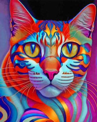 Colorful Cat Paint By Numbers