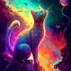 Colorful Galaxy Cat Paint By Numbers