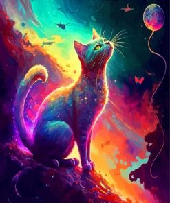 Colorful Galaxy Cat Paint By Numbers