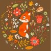 Cool Floral Fox Paint By Numbers