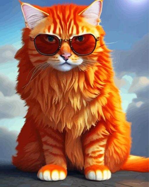 Cool Cat Wearing Glasses Paint By Numbers