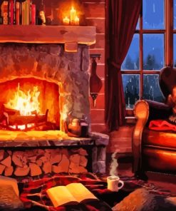 Cozy Fireplace Paint By Numbers