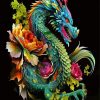 Floral Dragon Paint By Numbers