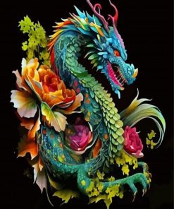 Floral Dragon Paint By Numbers