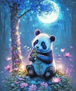 Full Moon Panda Paint By Numbers