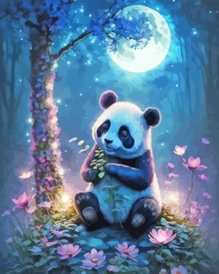 Full Moon Panda Paint By Numbers