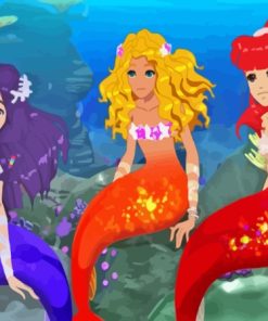 H2o Mermaids Cartoon Paint By Numbers