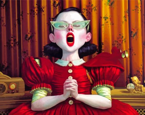 Little Girl Singing Ray Caesar Paint By Numbers