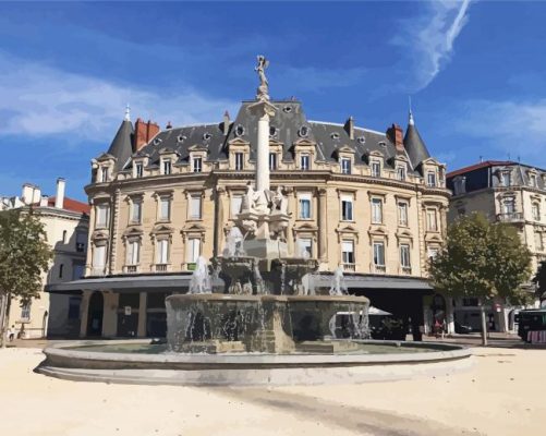 Monumental Fountain Valence France Paint By Numbers