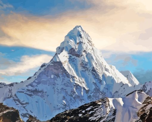 Mount Everest In Winter Paint By Numbers