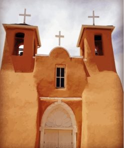 Old Spanish Mission Paint By Numbers