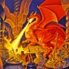 Orange Mystical Dragon Paint By Numbers