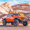 Orange Jeep Truck Paint By Numbers