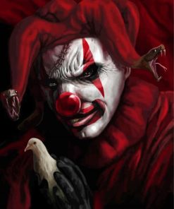 Scary Red Clown Paint By Numbers