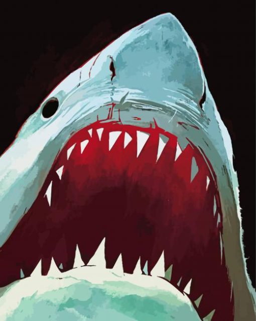 shark Jaws Illustration Paint By Numbers