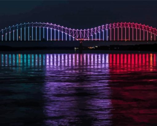 Tennessee Memphis Bridge Paint By Numbers