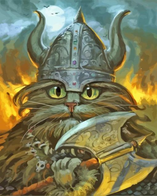 Viking Cat Paint By Numbers