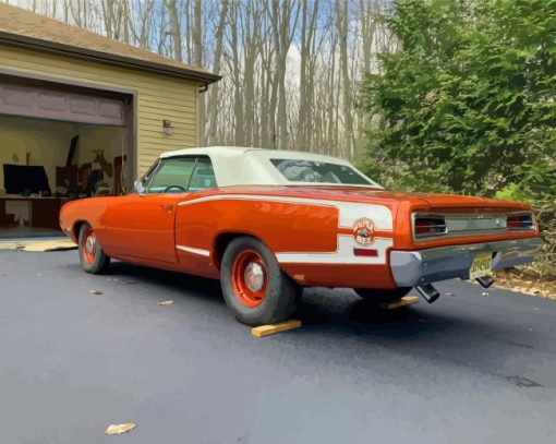 1970 Super Bee In Hemi Orange And White Paint By Numbers