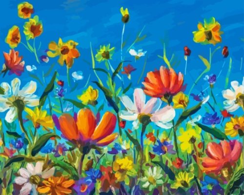 Aesthetic Abstract Wild Flowers Paint By Numbers