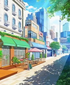 Anime Street City Paint By Numbers