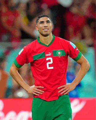 Ashraf Hakimi Moroccan Footballer Paint By Numbers