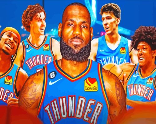 Basketball Players Okc Thunder Paint By Numbers