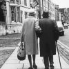 Black And White Old Couple Walking In The City Paint By Numbers