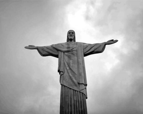 Black And White Christ The Redeemer Paint By Numbers