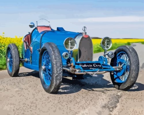 Blue Bugatti Type 35 Paint By Numbers