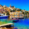 Boats In Halki Island Paint By Numbers