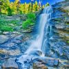 Bridal Veil Rocky Mountains Waterfall Paint By Numbers