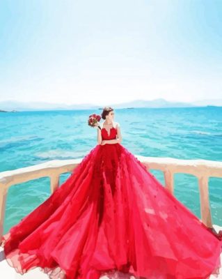 Bride In Red Dress Paint By Numbers