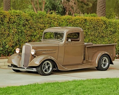 Brown 1936 Chevy Truck Paint By Numbers