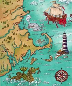 Cartoon Pirate Map Paint By Numbers