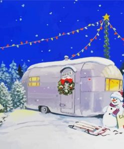 Christmas Vintage Trailer Paint By Numbers