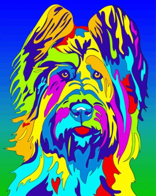 Colorful Briard Dog Paint By Numbers