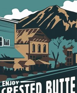 Crested Butte Poster Illustration Paint By Numbers