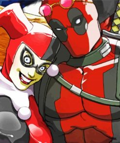 Deadpool And Harley Quinn Couple Paint By Numbers